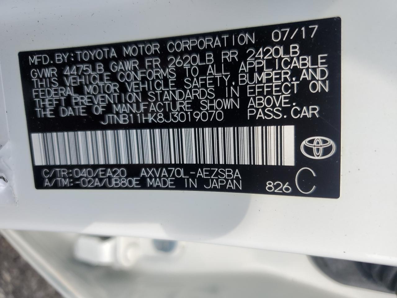 JTNB11HK8J3019070 2018 TOYOTA CAMRY - Image 13