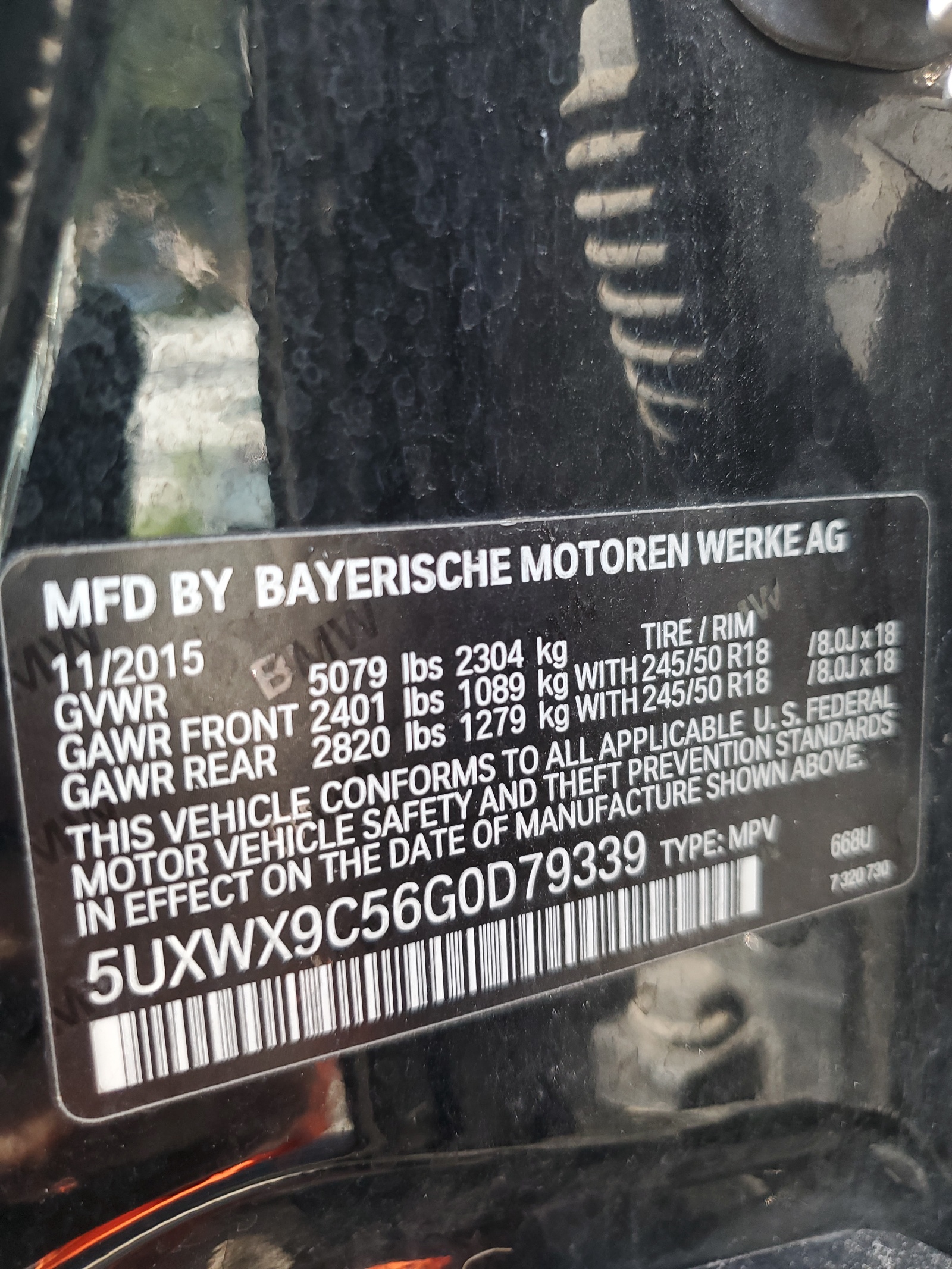 5UXWX9C56G0D79339 2016 BMW X3 xDrive28I