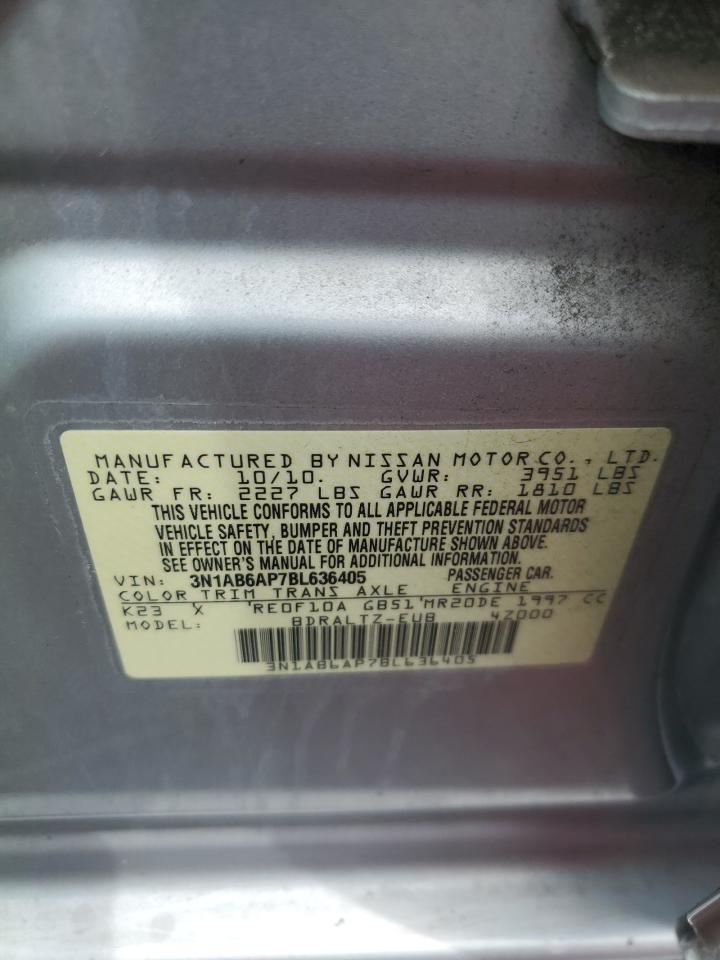 2011 Nissan Sentra 2.0 VIN: 3N1AB6AP7BL636405 Lot: 64633064