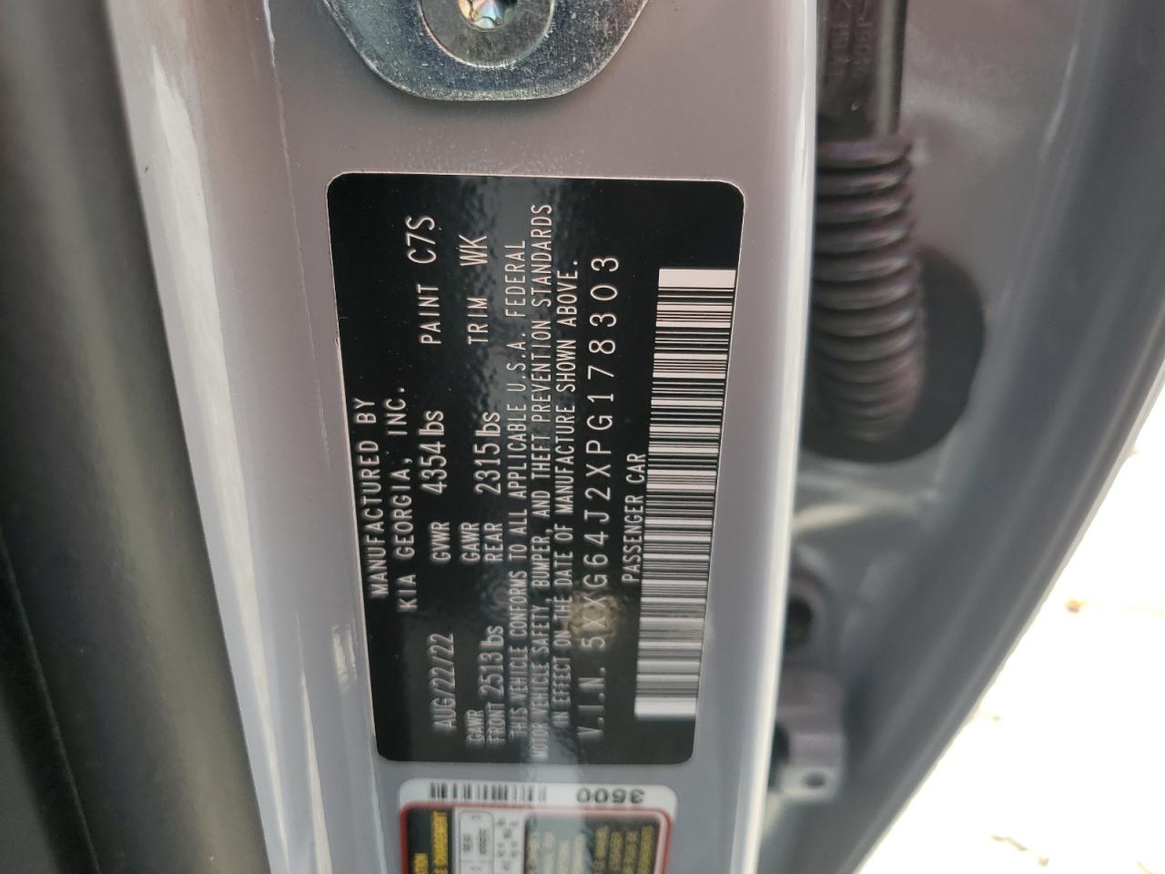 2023 Kia K5 Gt Line VIN: 5XXG64J2XPG178303 Lot: 64192194