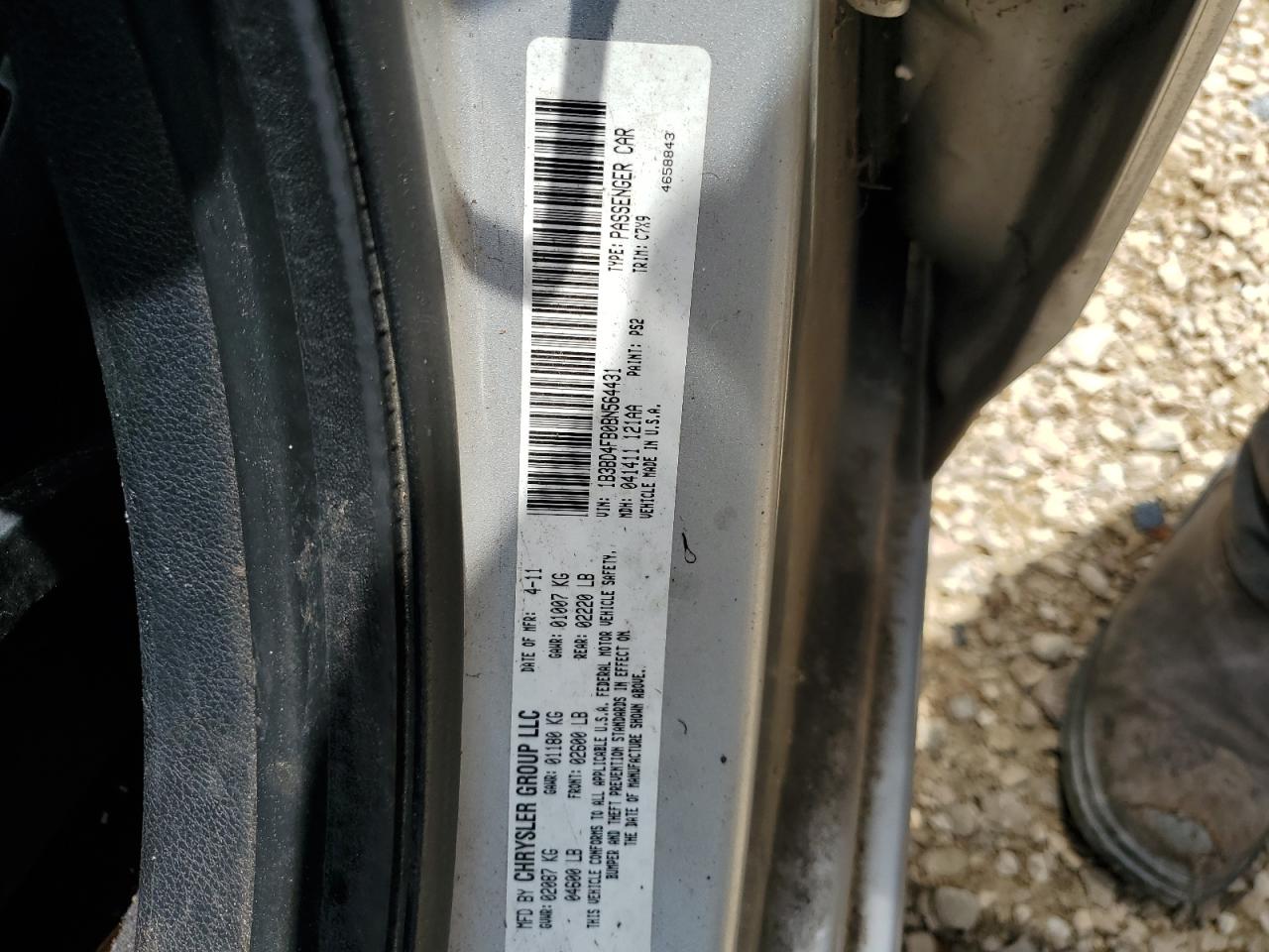 2011 Dodge Avenger Express VIN: 1B3BD4FB0BN564431 Lot: 65043354