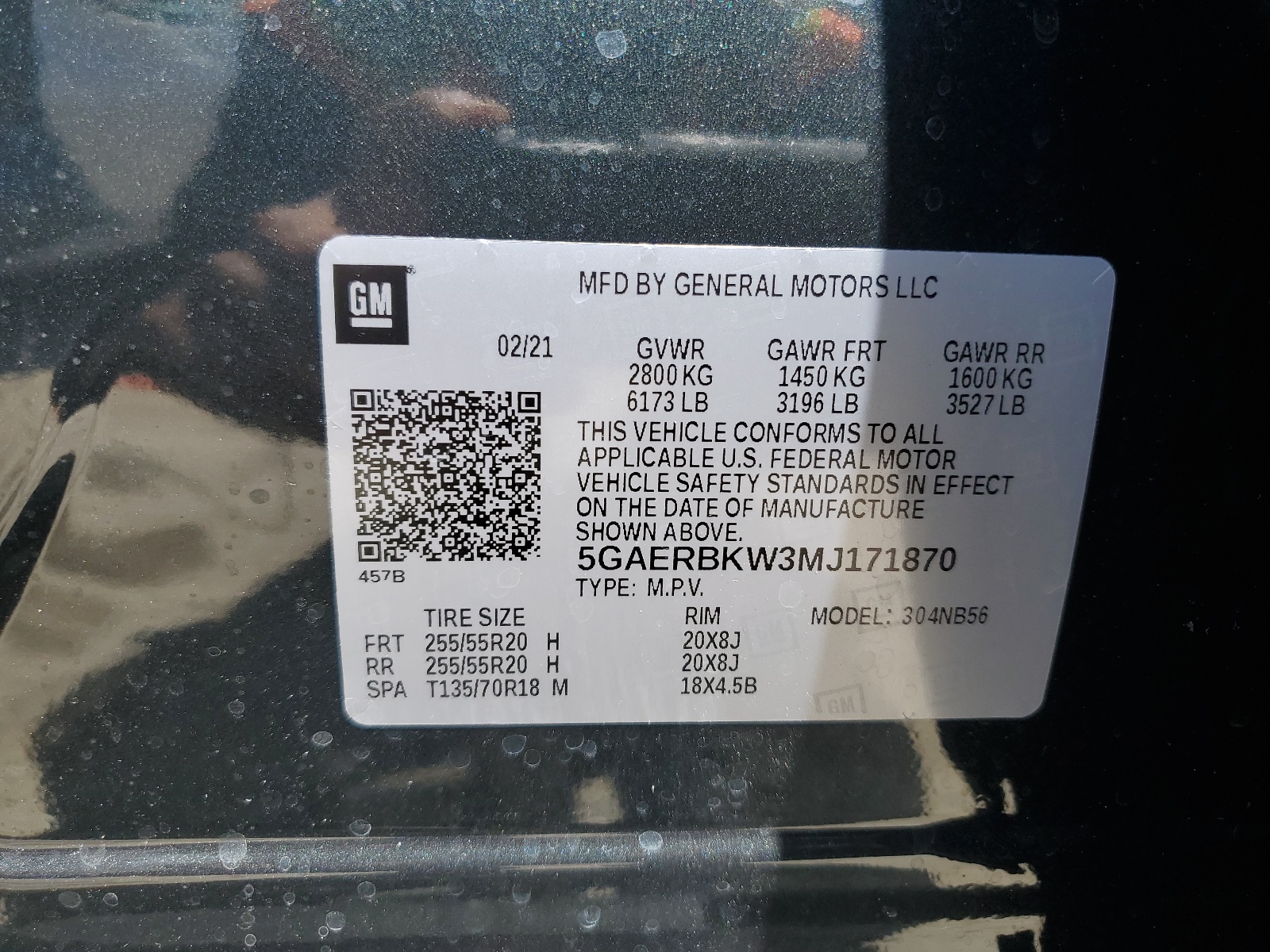 5GAERBKW3MJ171870 2021 Buick Enclave Essence