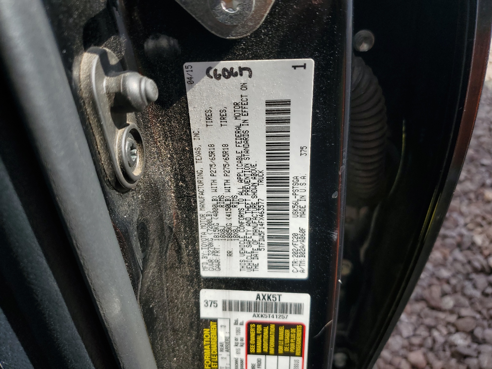 5TFDW5F14FX463577 2015 Toyota Tundra Crewmax Sr5