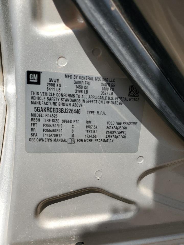 2011 Buick Enclave Cxl VIN: 5GAKRCED3BJ226446 Lot: 64307224