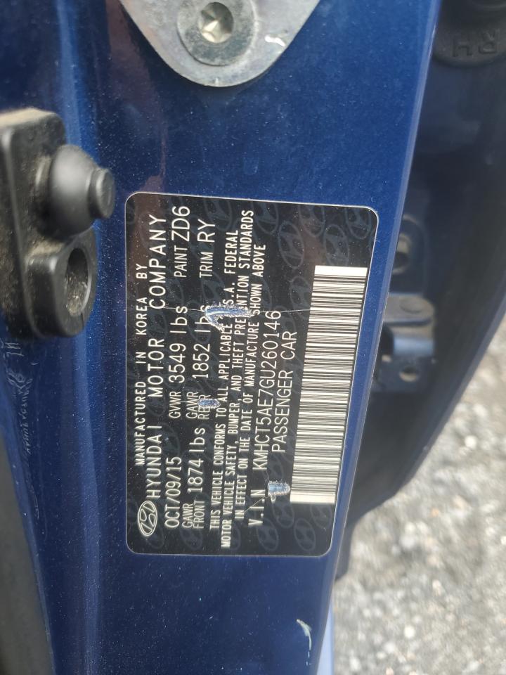 2016 Hyundai Accent Se VIN: KMHCT5AE7GU260146 Lot: 64157584