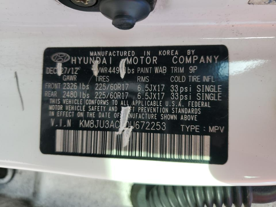 KM8JU3AC4DU672253 2013 Hyundai Tucson Gls