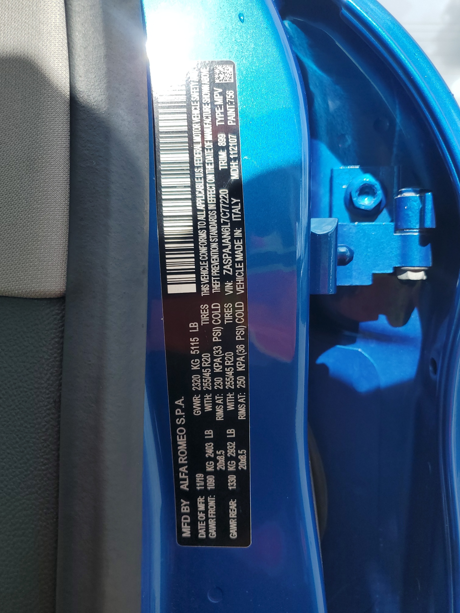 ZASPAJAN6L7C77220 2020 Alfa Romeo Stelvio