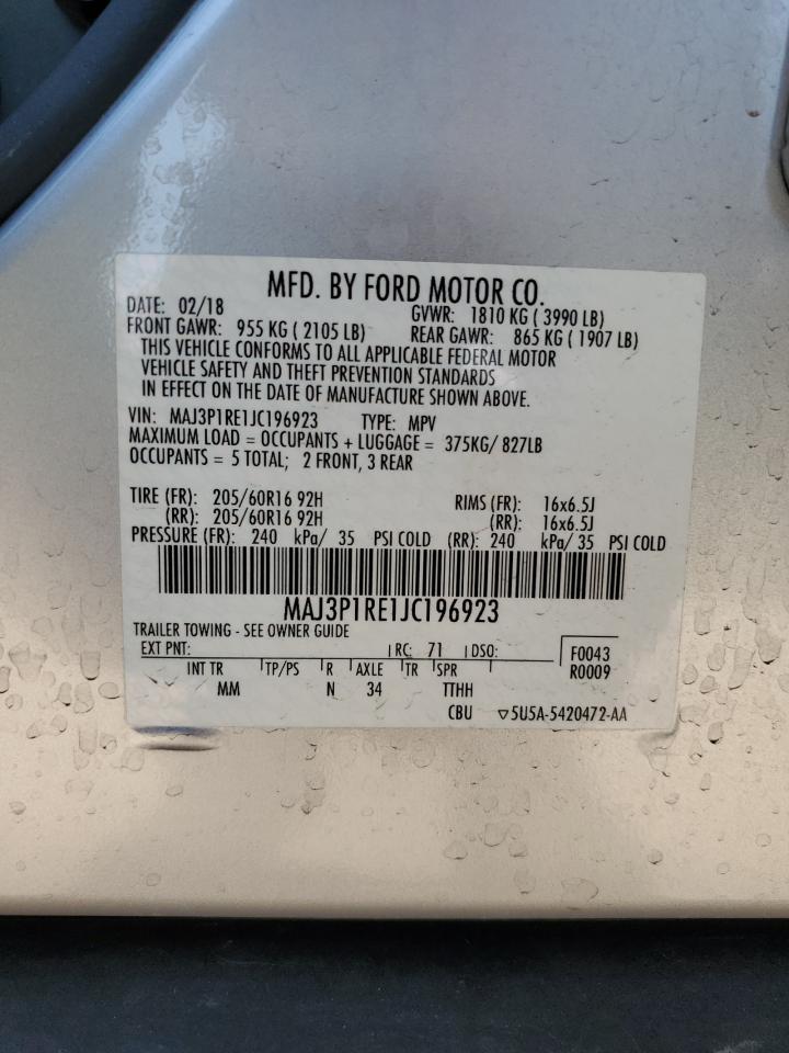 2018 Ford Ecosport S VIN: MAJ3P1RE1JC196923 Lot: 64043714