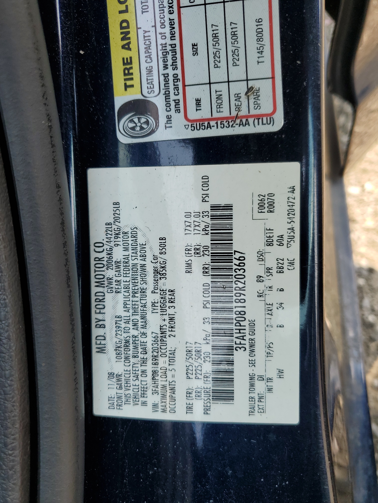 3FAHP08189R203667 2009 Ford Fusion Sel