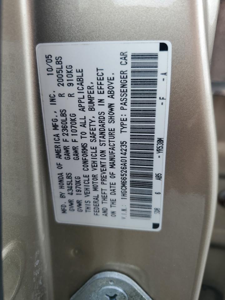 2006 Honda Accord Ex VIN: 1HGCM66526A014235 Lot: 61799654