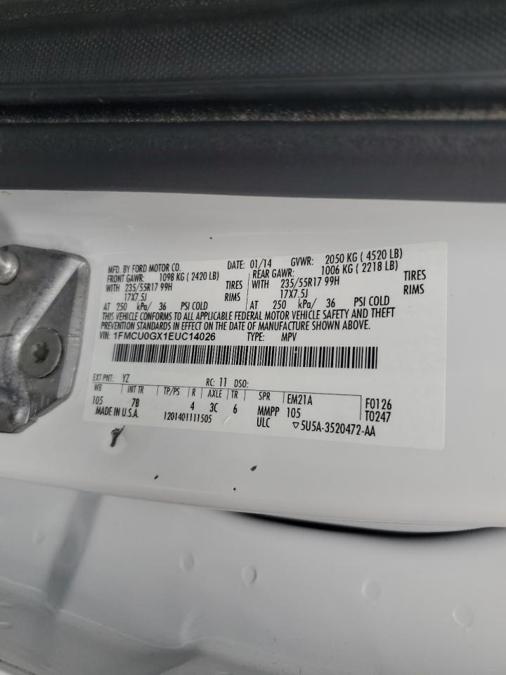 2014 Ford Escape Se VIN: 1FMCU0GX1EUC14026 Lot: 64860064