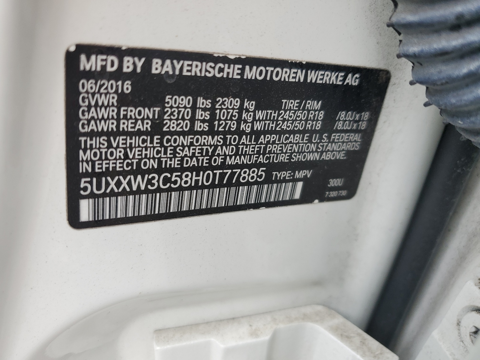 5UXXW3C58H0T77885 2017 BMW X4 xDrive28I