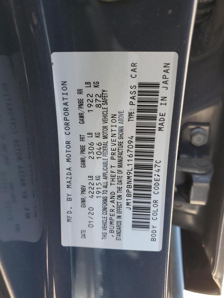 2020 Mazda 3 Premium VIN: JM1BPBNM9L1167094 Lot: 60377604