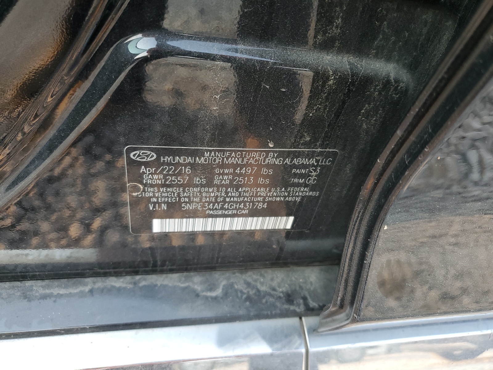 5NPE34AF4GH431784 2016 Hyundai Sonata Sport