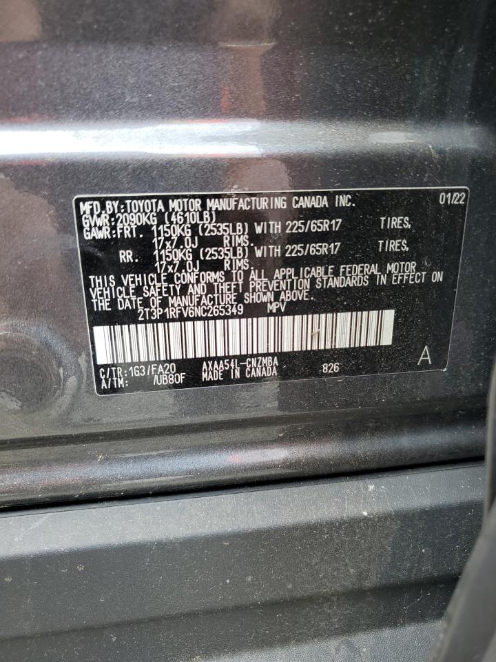 2022 Toyota Rav4 Xle VIN: 2T3P1RFV6NC265349 Lot: 61621834