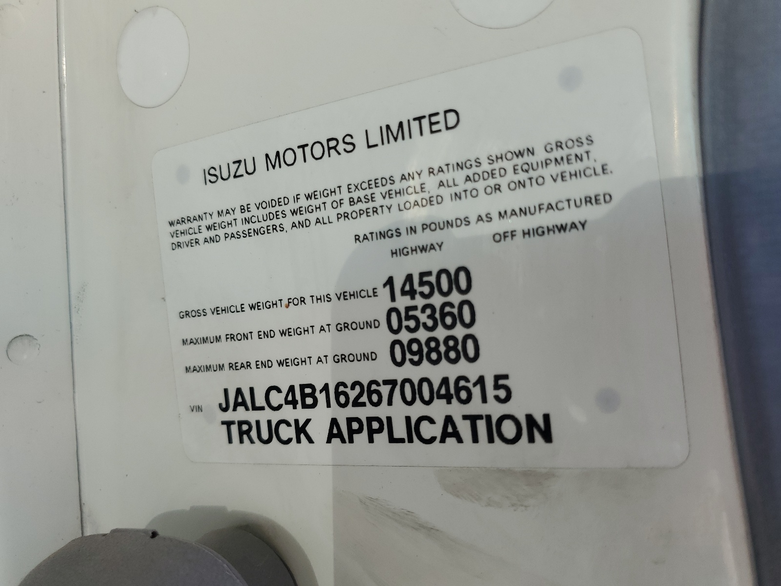 JALC4B16267004615 2006 Isuzu Npr