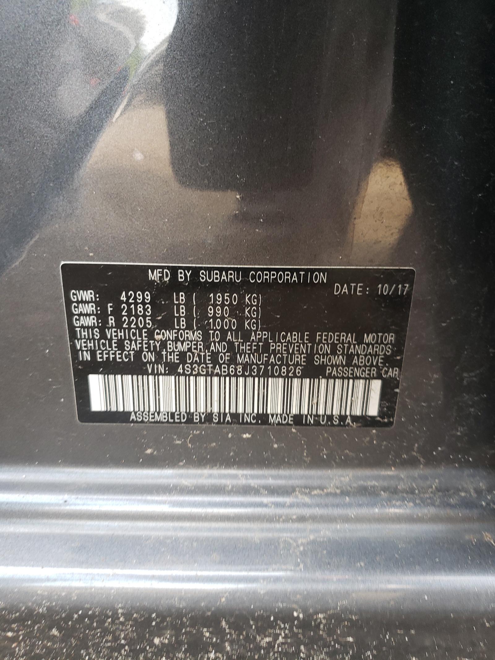 4S3GTAB68J3710826 2018 Subaru Impreza Premium