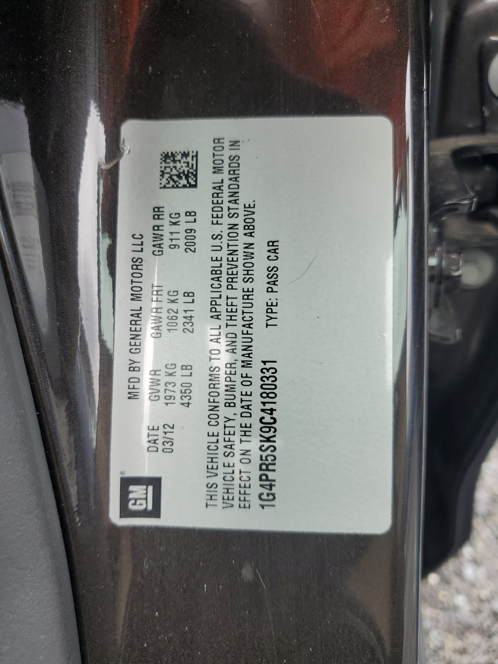 1G4PR5SK9C4180331 2012 Buick Verano Convenience