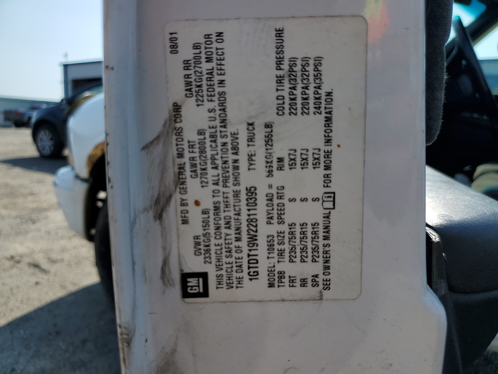 1GTDT19W228110395 2002 GMC Sonoma