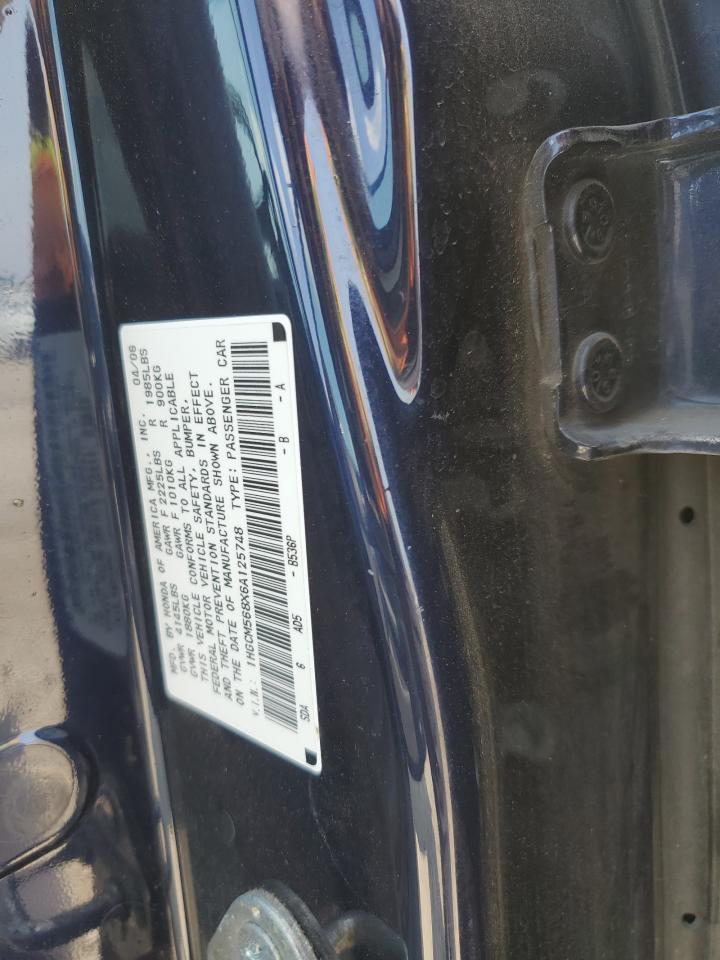 2006 Honda Accord Ex VIN: 1HGCM568X6A125748 Lot: 64254614