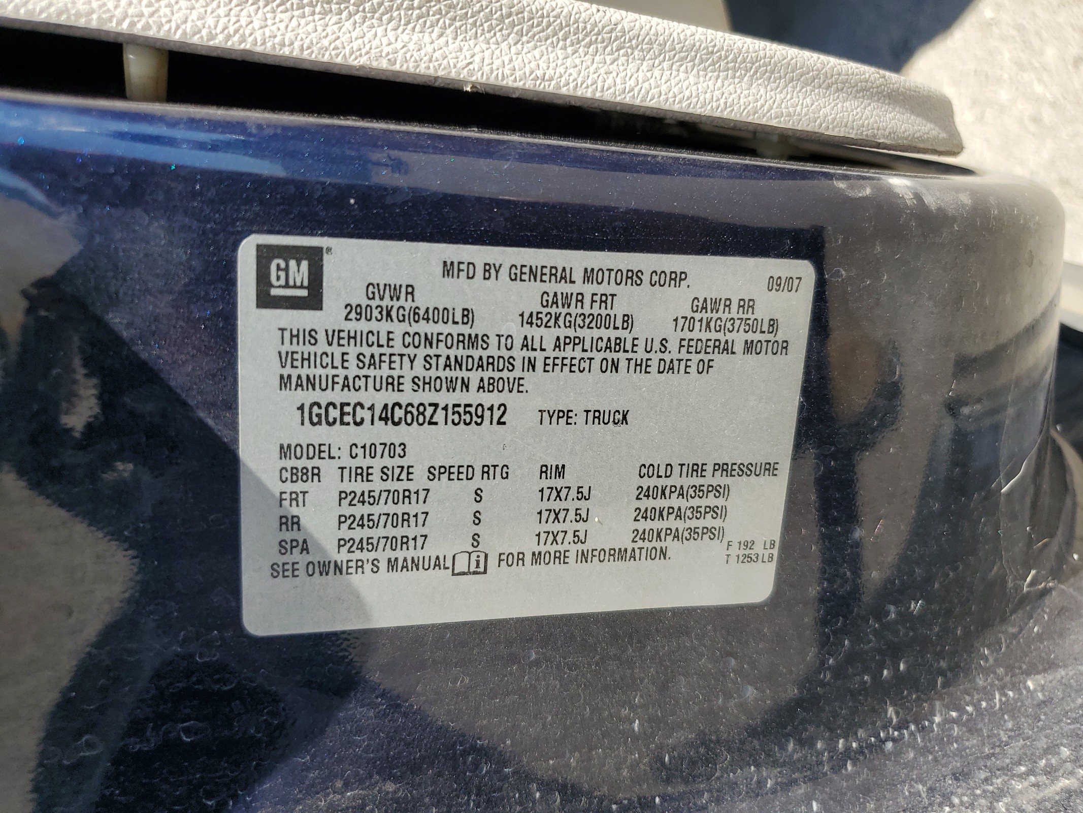 1GCEC14C68Z155912 2008 Chevrolet Silverado C1500