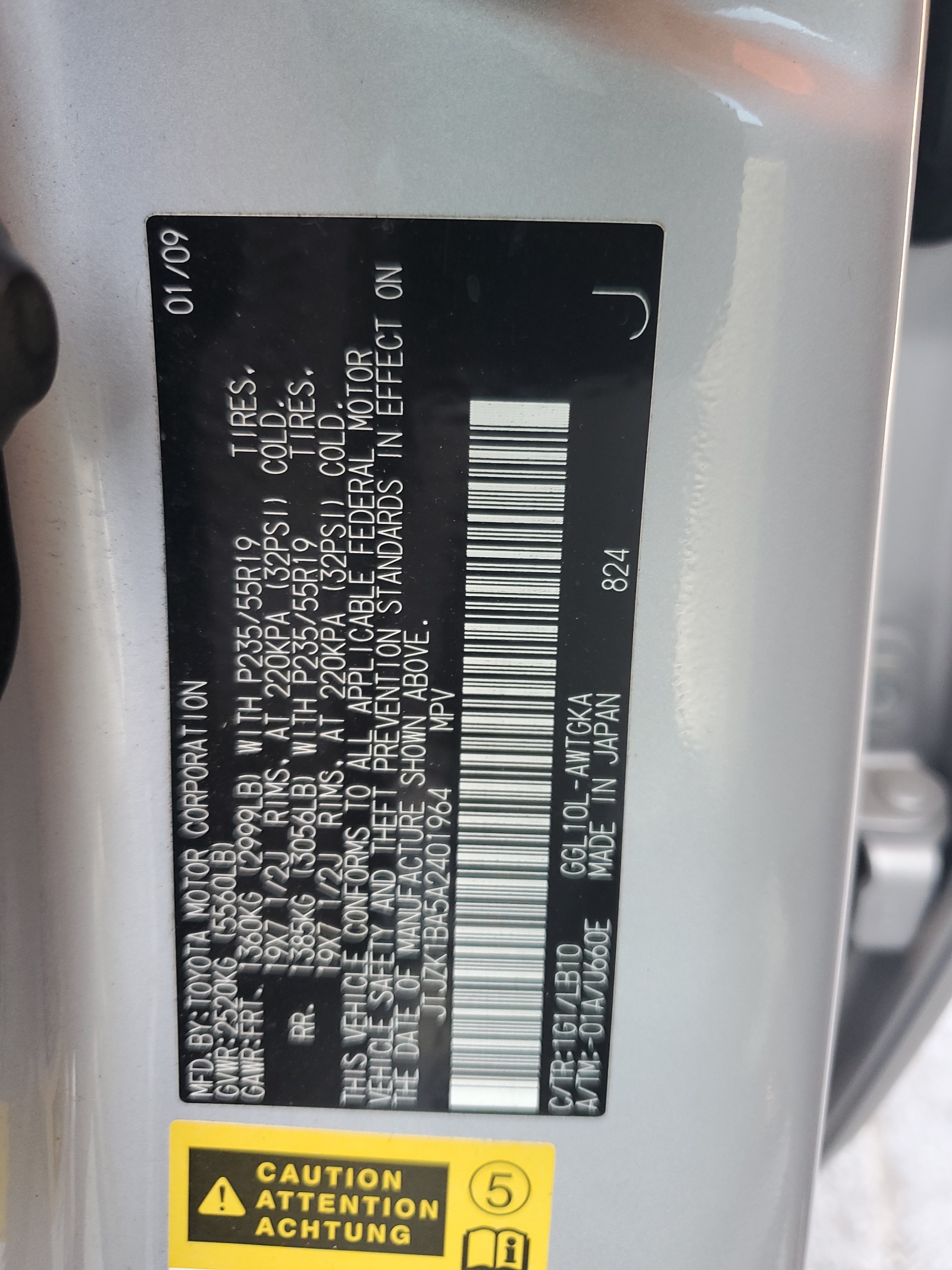 JTJZK1BA5A2401964 2010 Lexus Rx 350