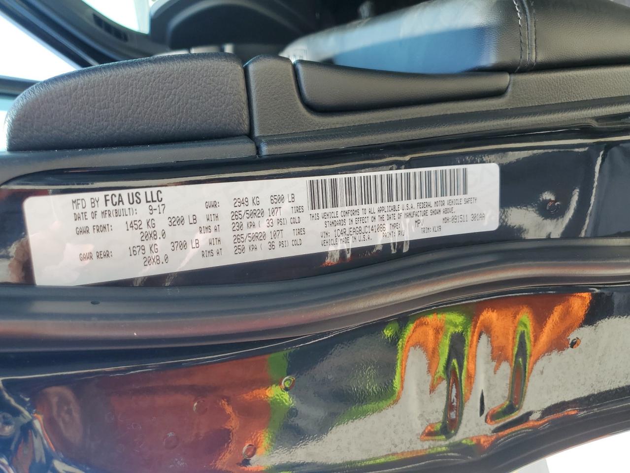 2018 Jeep Grand Cherokee Laredo VIN: 1C4RJEAG8JC141086 Lot: 63676354