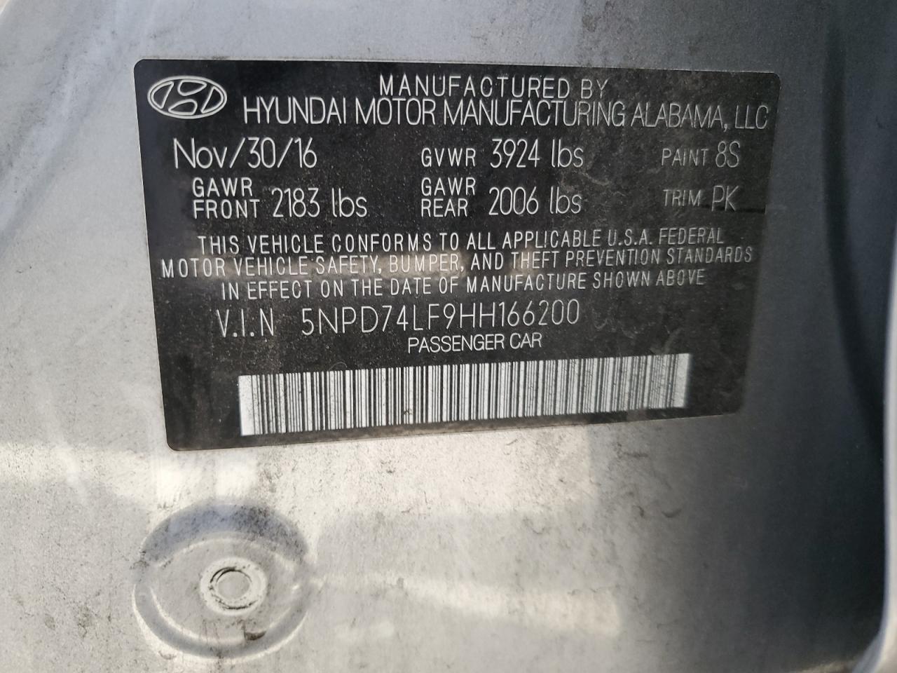 2017 Hyundai Elantra Se VIN: 5NPD74LF9HH166200 Lot: 63927494