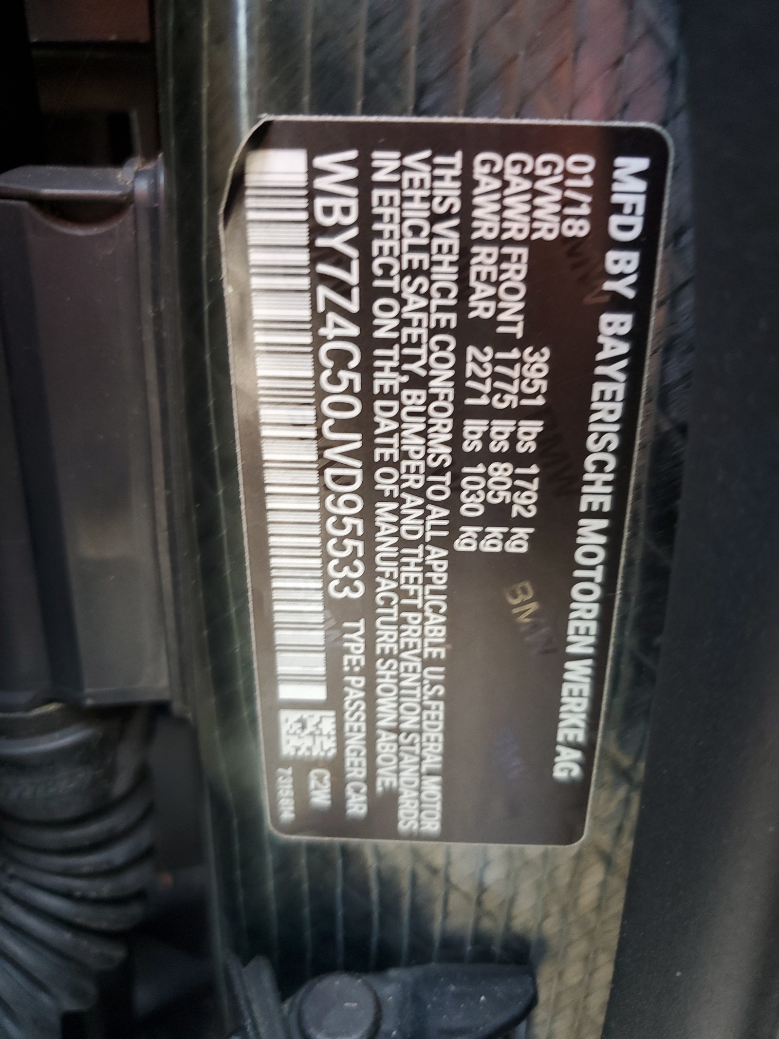 WBY7Z4C50JVD95533 2018 BMW I3 Rex