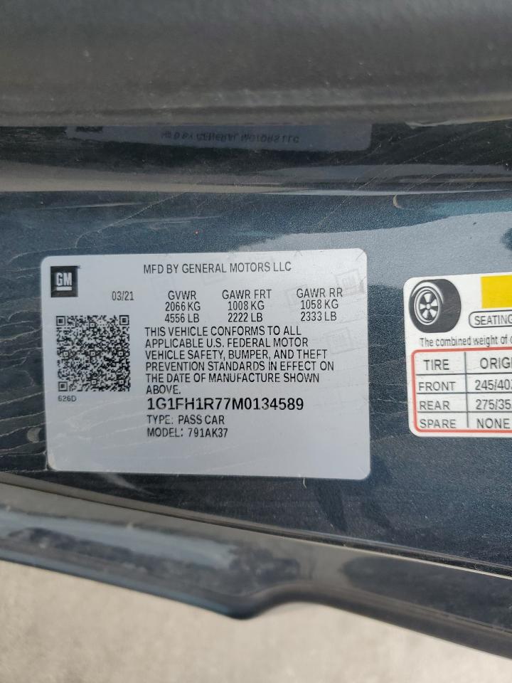 2021 Chevrolet Camaro Ss VIN: 1G1FH1R77M0134589 Lot: 61909854