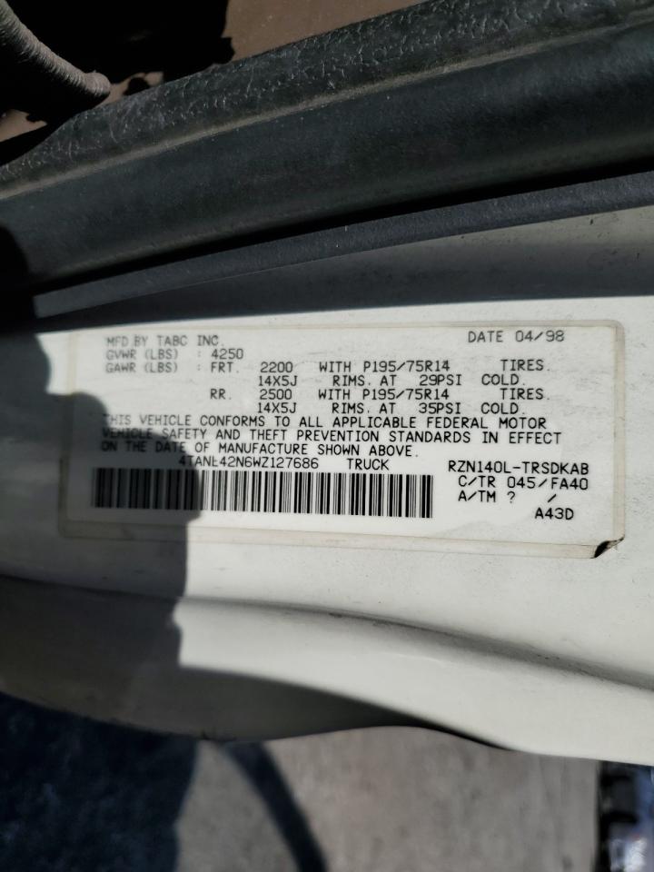 1998 Toyota Tacoma VIN: 4TANL42N6WZ127686 Lot: 61744604