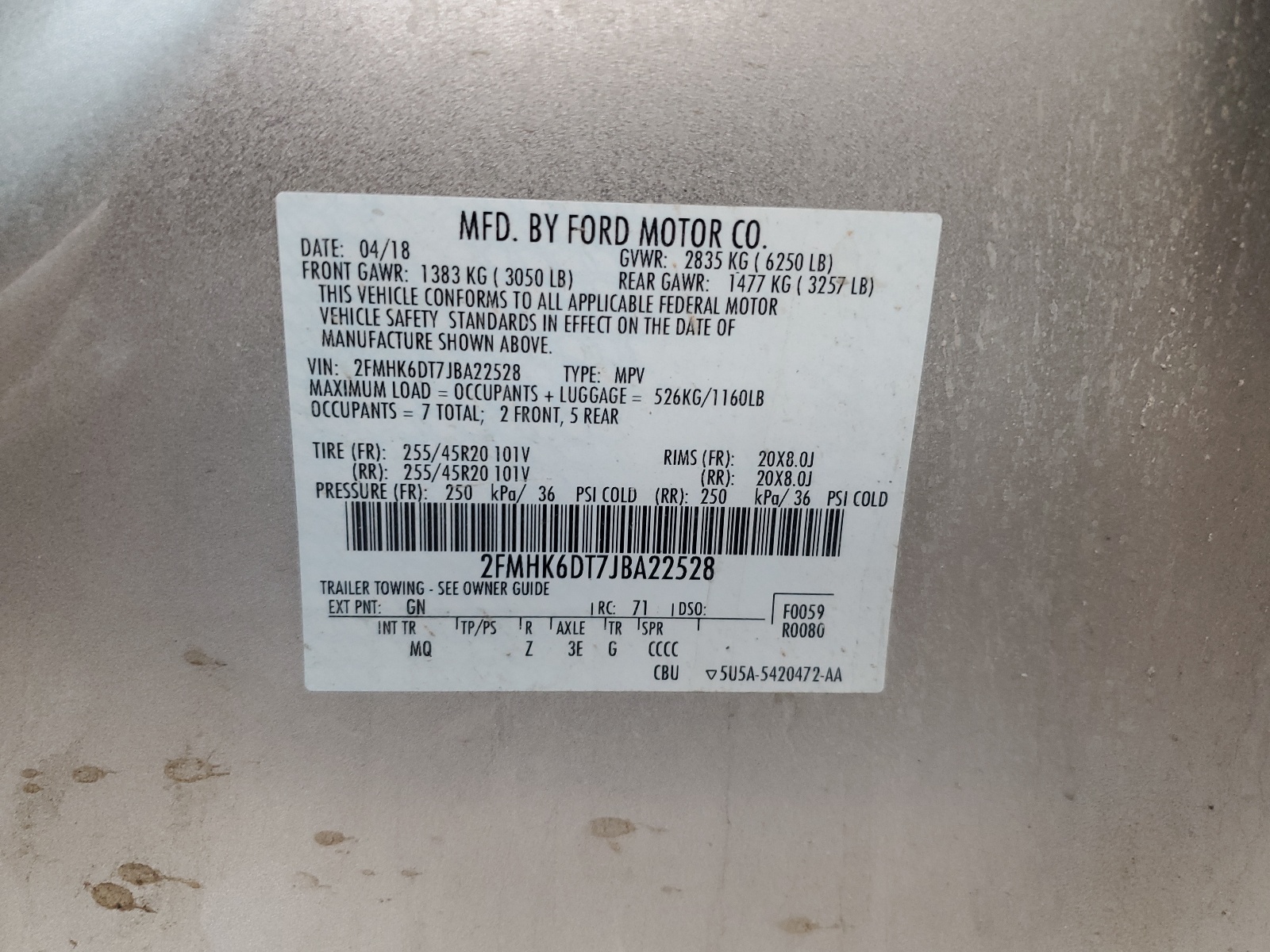 2FMHK6DT7JBA22528 2018 Ford Flex Limited