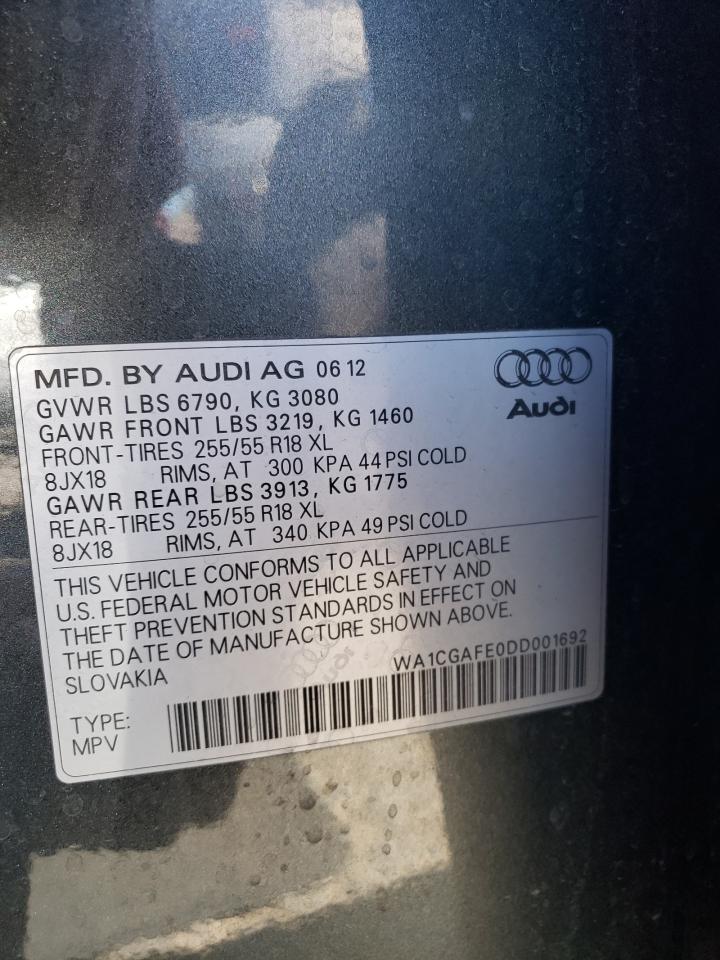 WA1CGAFE0DD001692 2013 Audi Q7 Premium