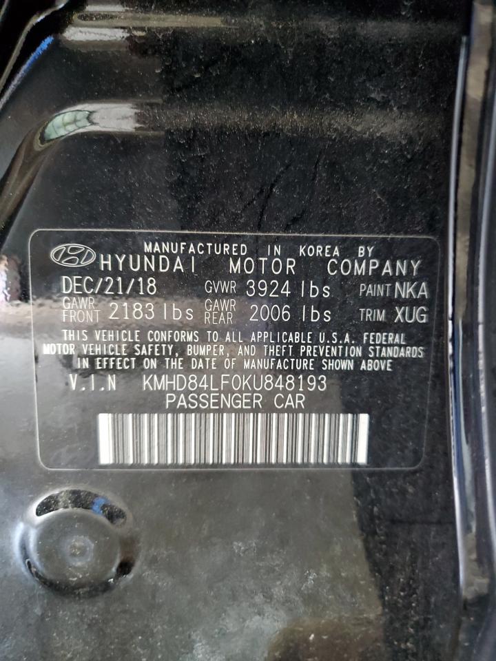 KMHD84LF0KU848193 2019 Hyundai Elantra Sel