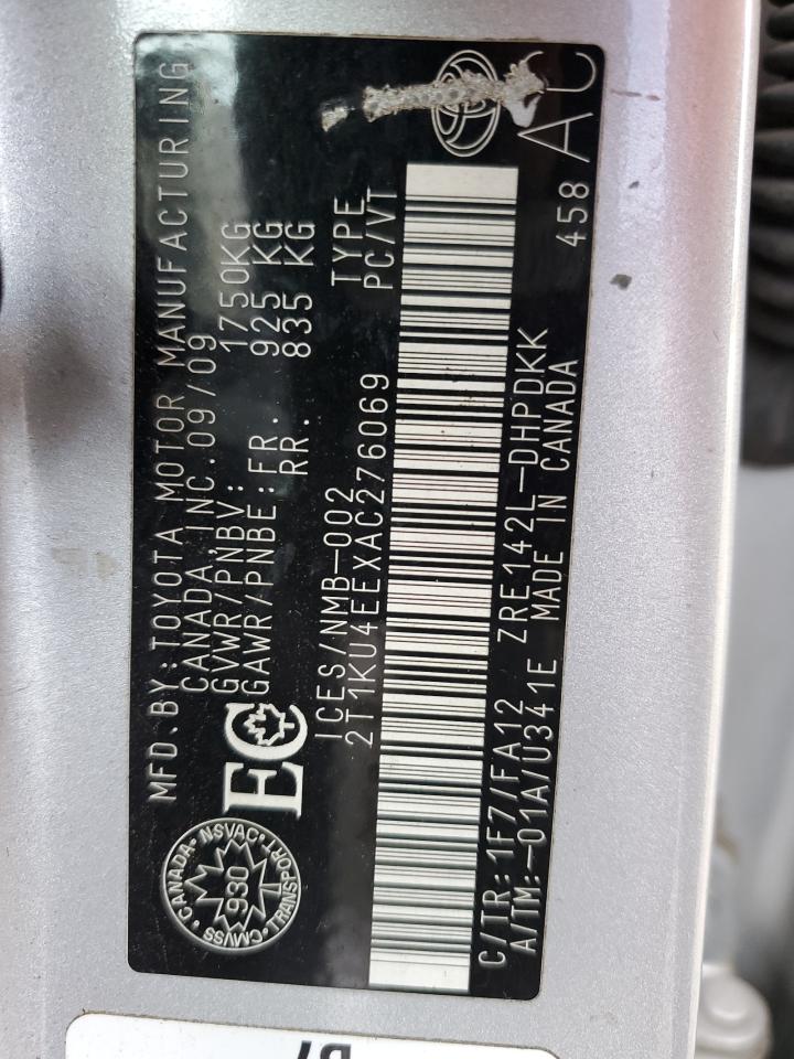 2T1KU4EEXAC276069 2010 Toyota Corolla Matrix 2T1KU4EEXAC276069 2010 Toyota Corolla Matrix