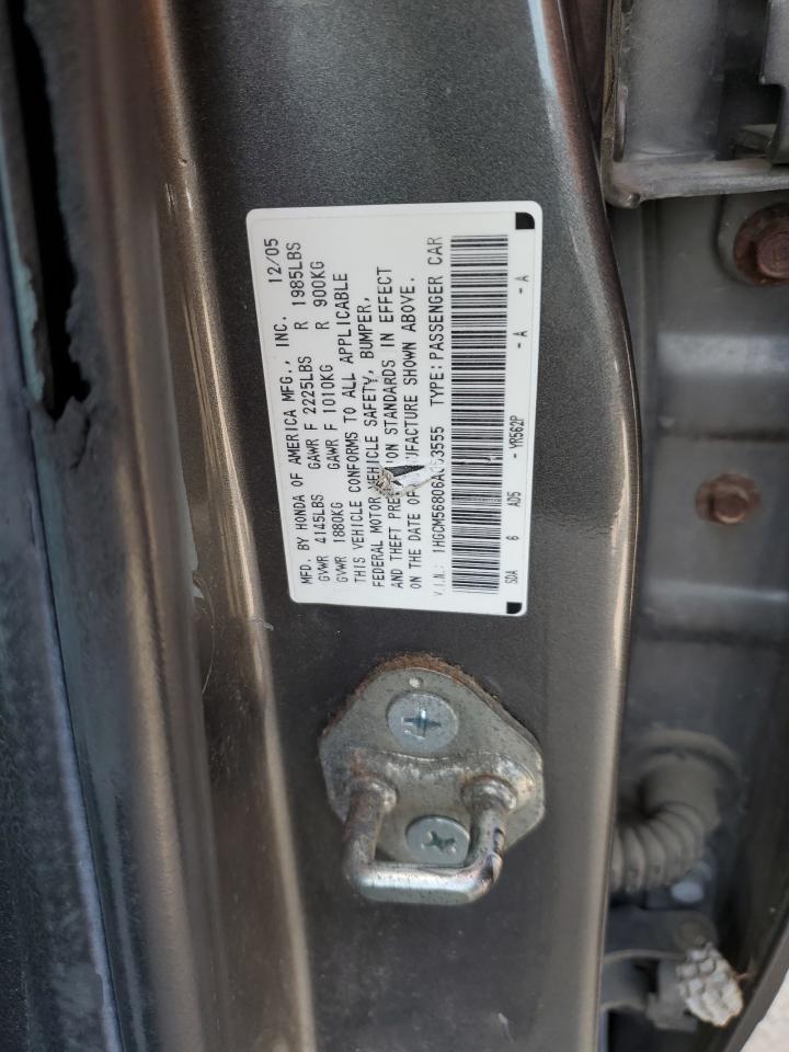 2006 Honda Accord Ex VIN: 1HGCM56806A053555 Lot: 63712834