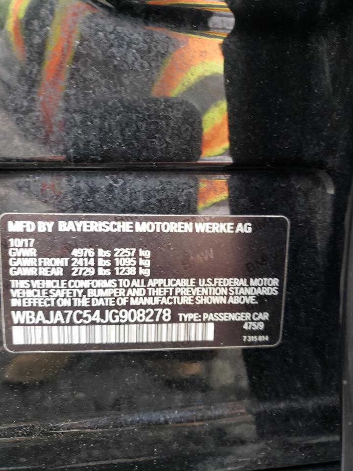 2018 BMW 530 Xi VIN: WBAJA7C54JG908278 Lot: 60226494