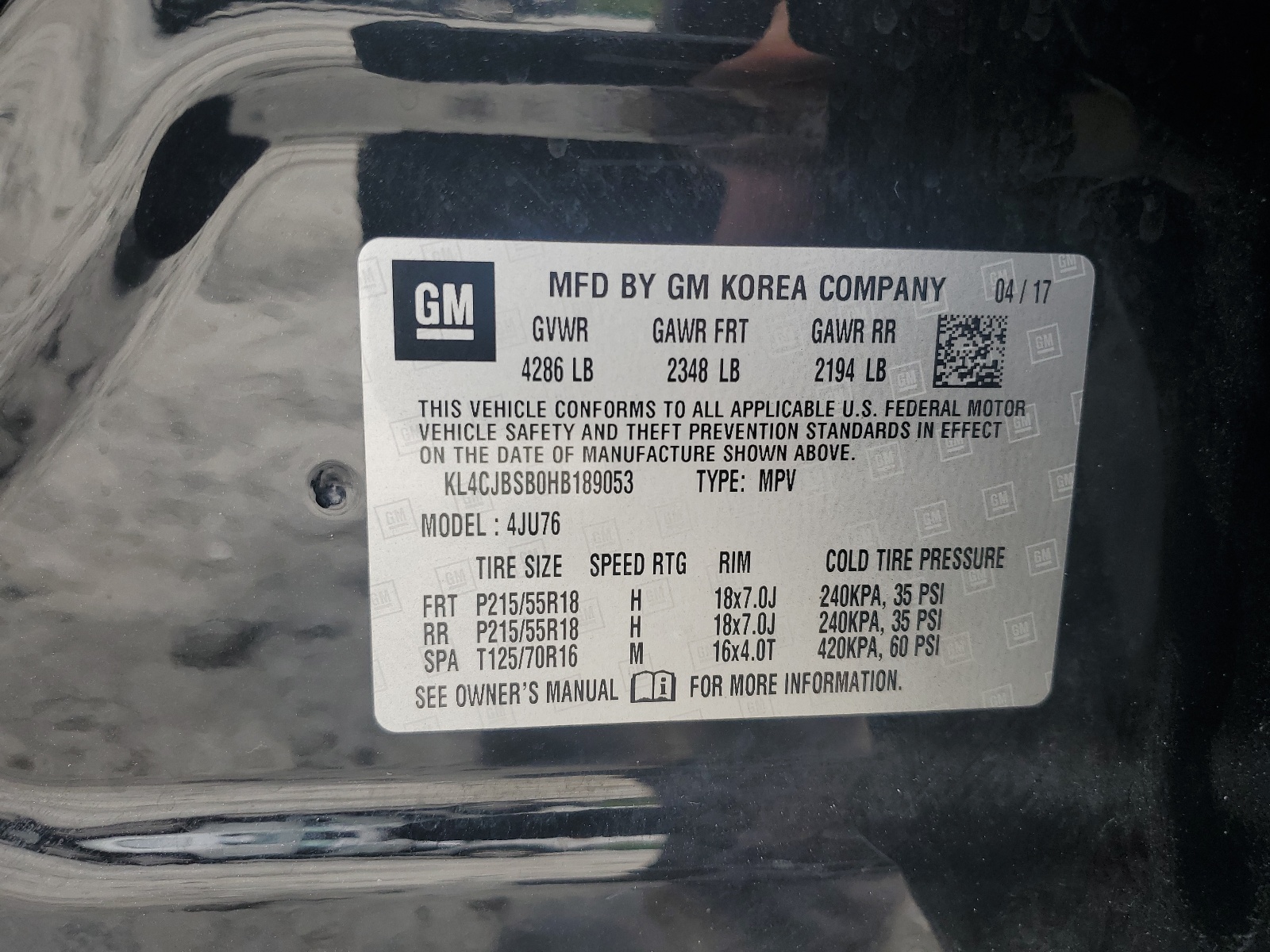 KL4CJBSB0HB189053 2017 Buick Encore Preferred Ii