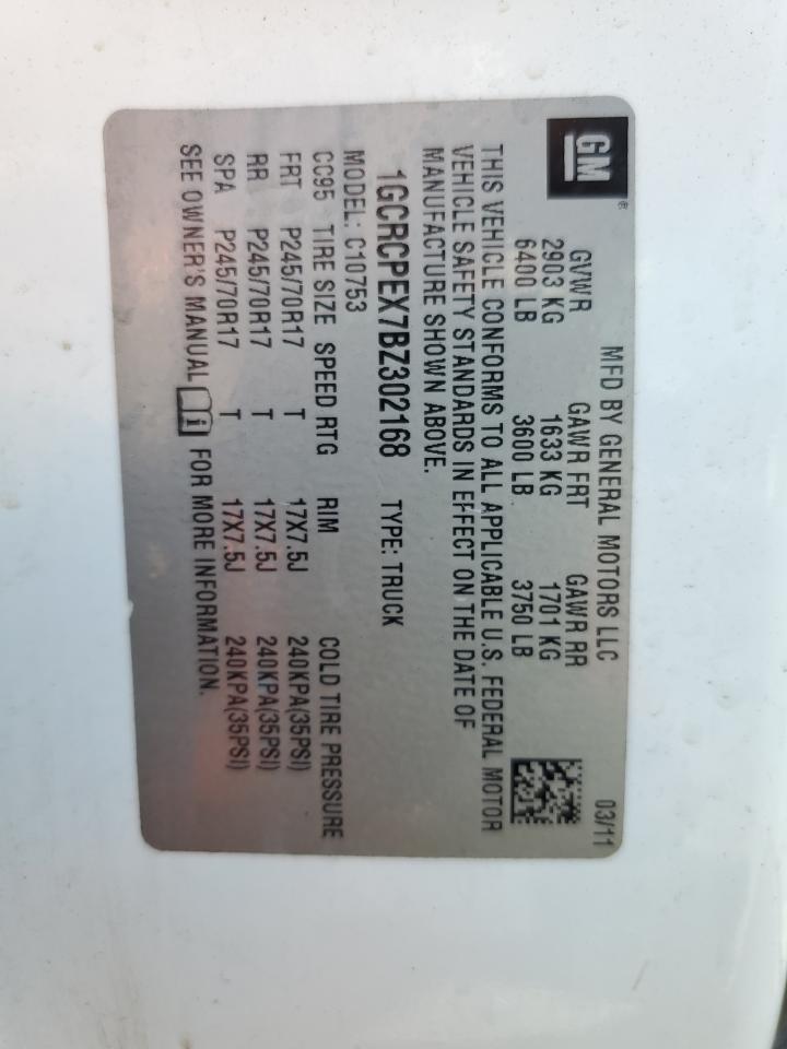 2011 Chevrolet Silverado C1500 VIN: 1GCRCPEX7BZ302168 Lot: 64548804