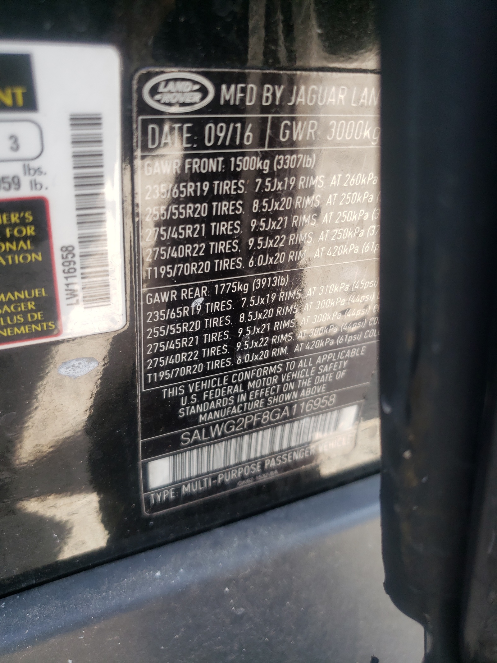 SALWG2PF8GA116958 2016 Land Rover Range Rover Sport Se