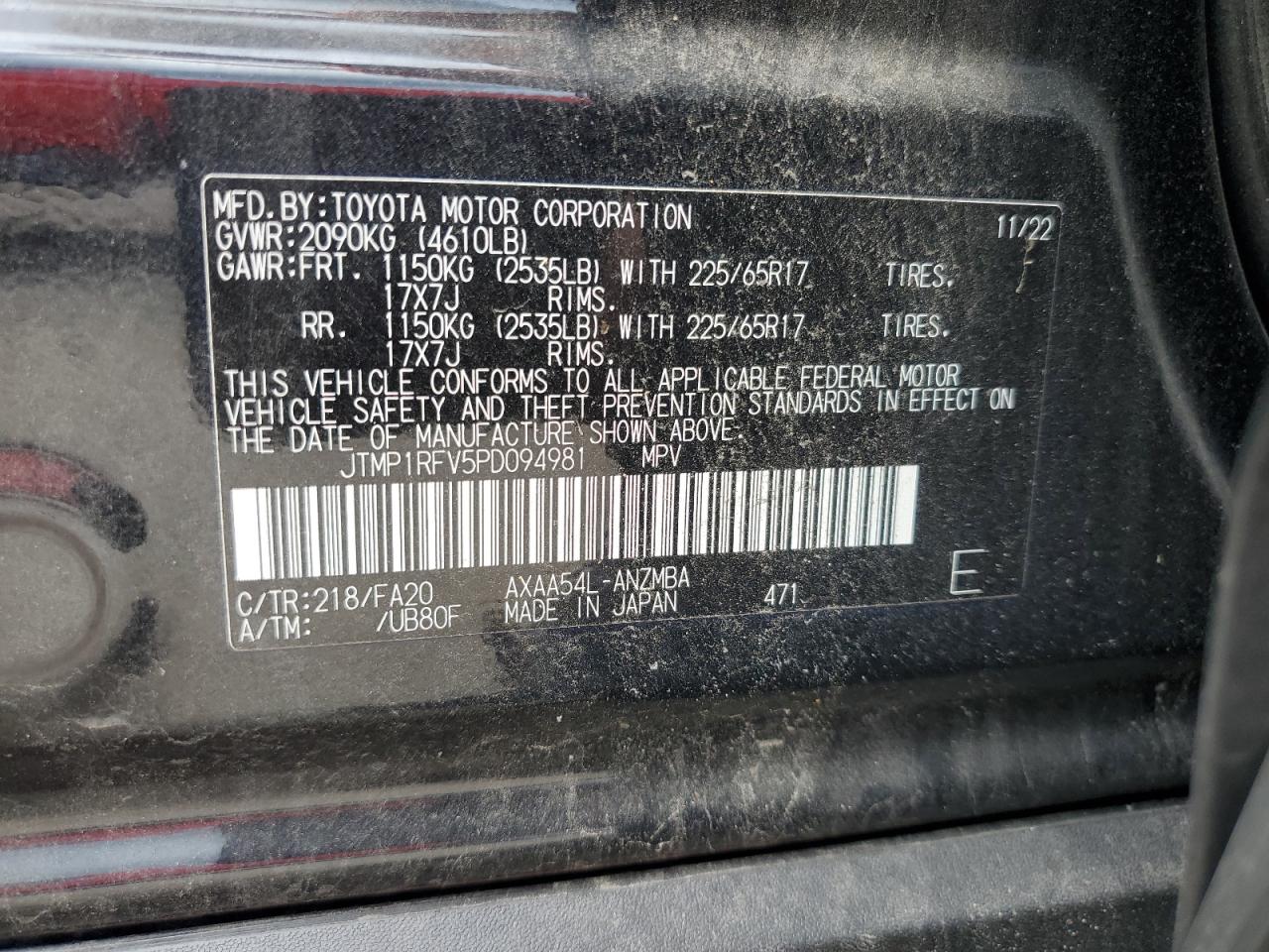 2023 Toyota Rav4 Xle VIN: JTMP1RFV5PD094981 Lot: 64739384