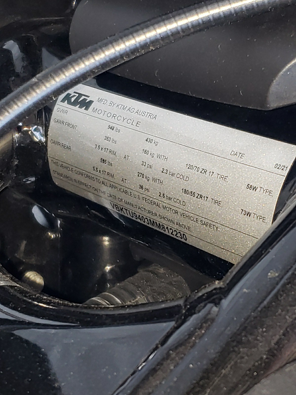 VBKTU9403MM812230 2021 Ktm 890 Duke R