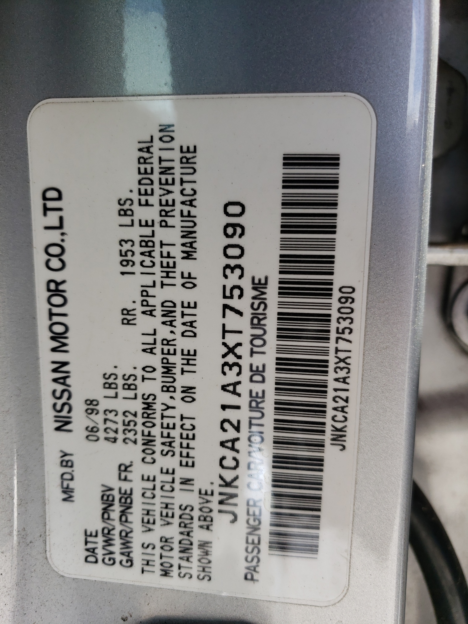 JNKCA21A3XT753090 1999 Infiniti I30