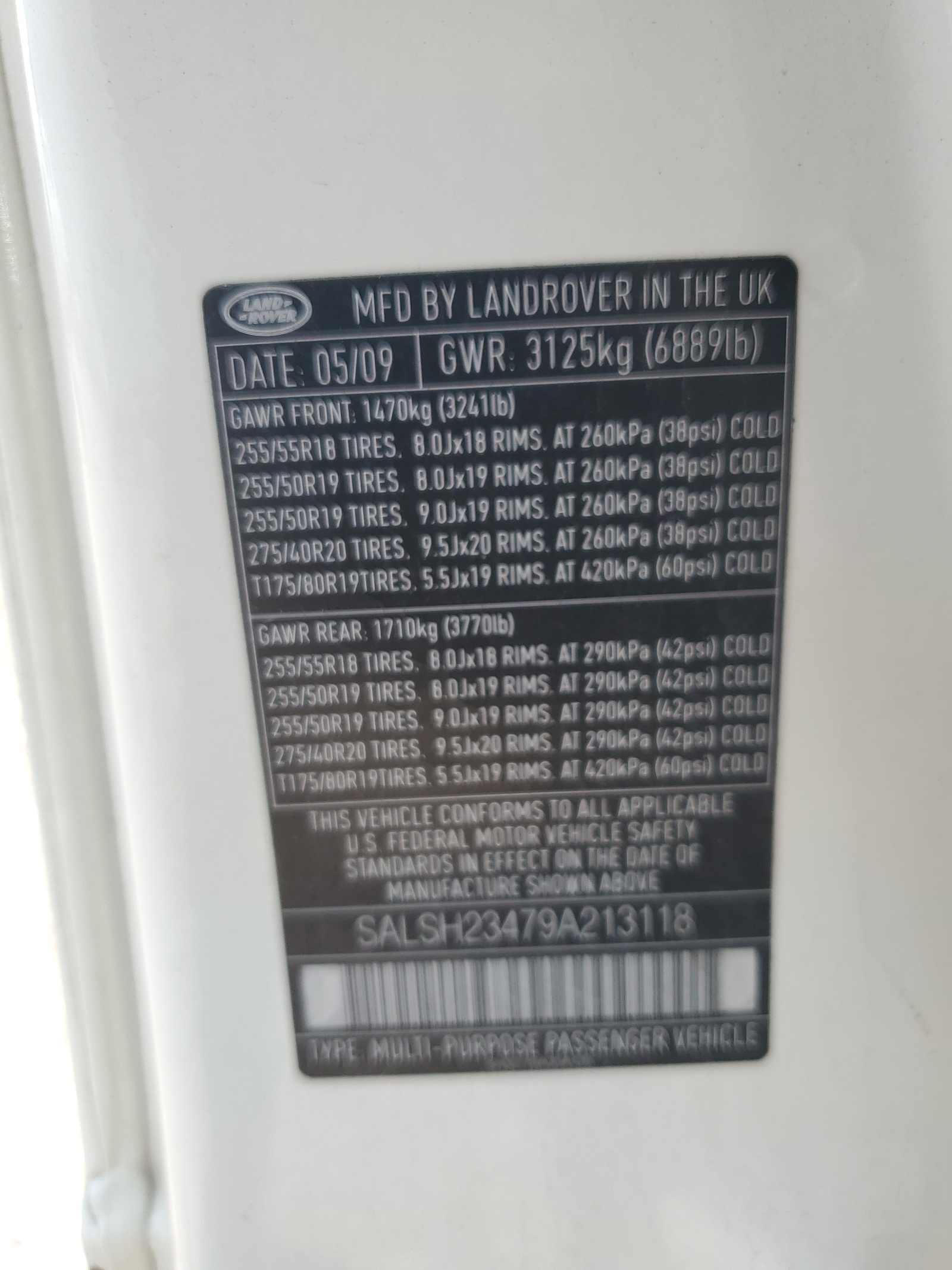 SALSH23479A213118 2009 Land Rover Range Rover Sport Supercharged