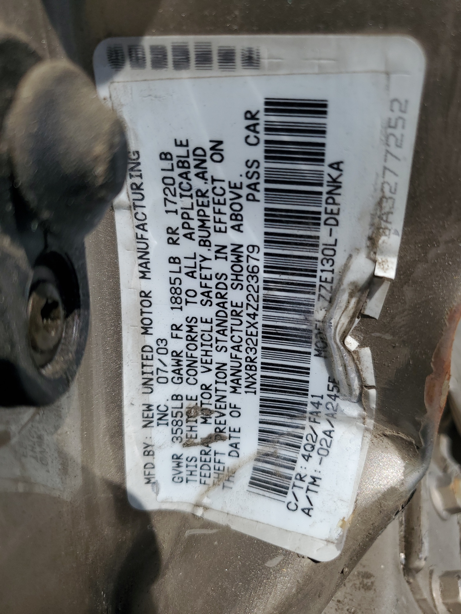 1NXBR32EX4Z223679 2004 Toyota Corolla Ce