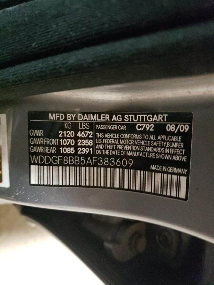 2010 Mercedes-Benz C 300 4Matic VIN: WDDGF8BB5AF383609 Lot: 64198354