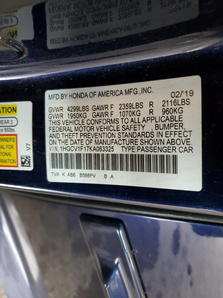 1HGCV1F17KA063325 2019 Honda Accord Lx