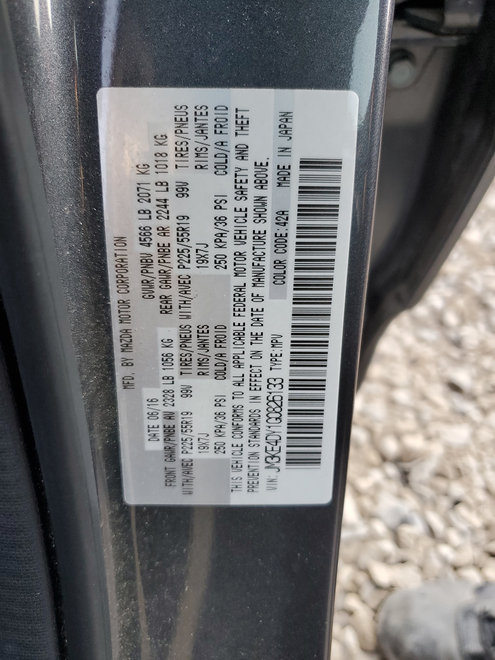 JM3KE4DY1G0826133 2016 Mazda Cx-5 Gt