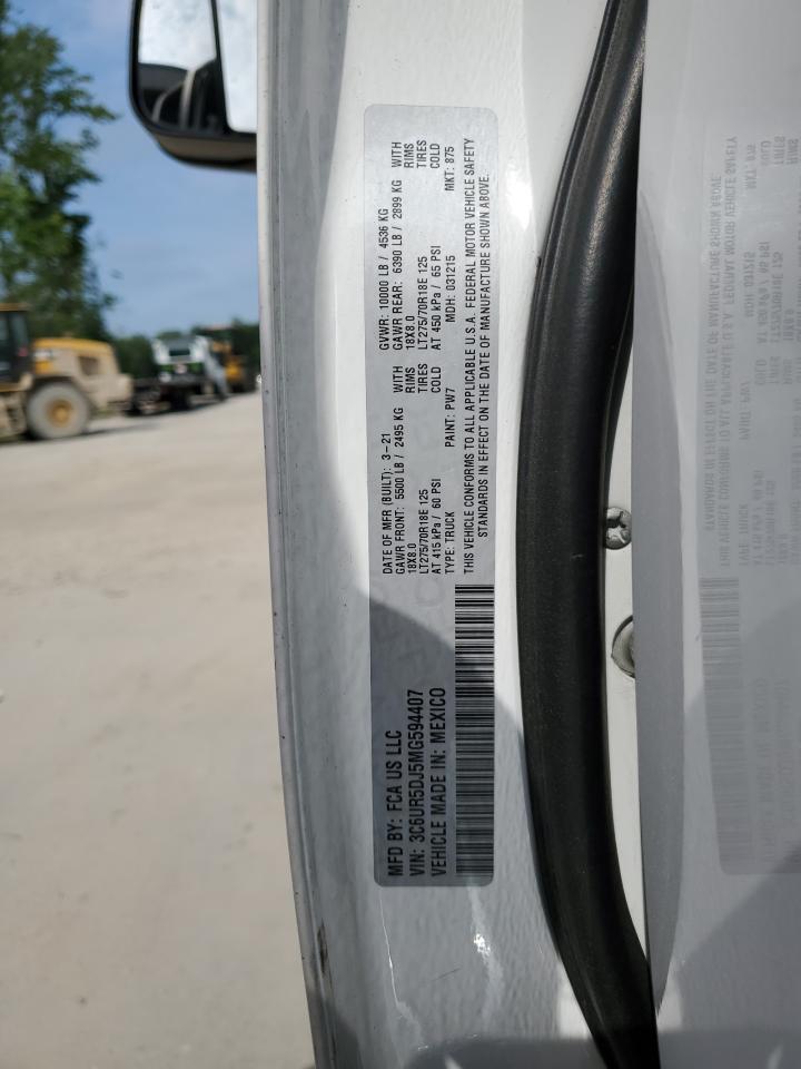 2021 Ram 2500 Big Horn VIN: 3C6UR5DJ5MG594407 Lot: 62522554