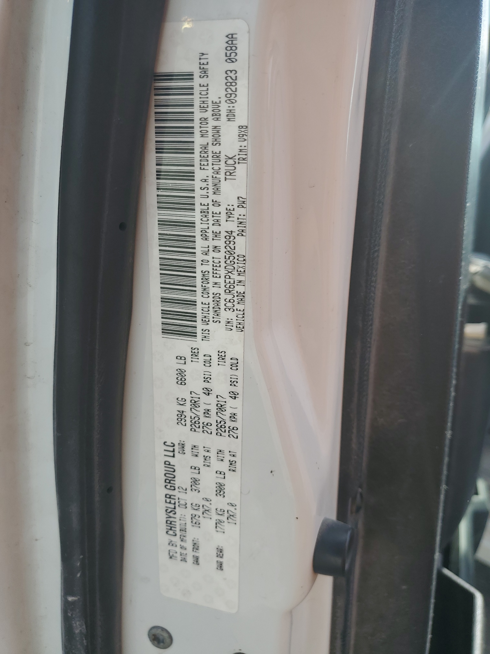 3C6JR6EPXDG502994 2013 Ram 1500 Slt